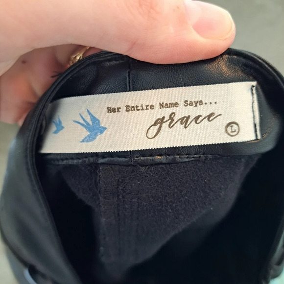 Her Entire Name Says Grace Women Black Bi-Leather Faux & Suede Pants Size Large - Picture 5 of 8